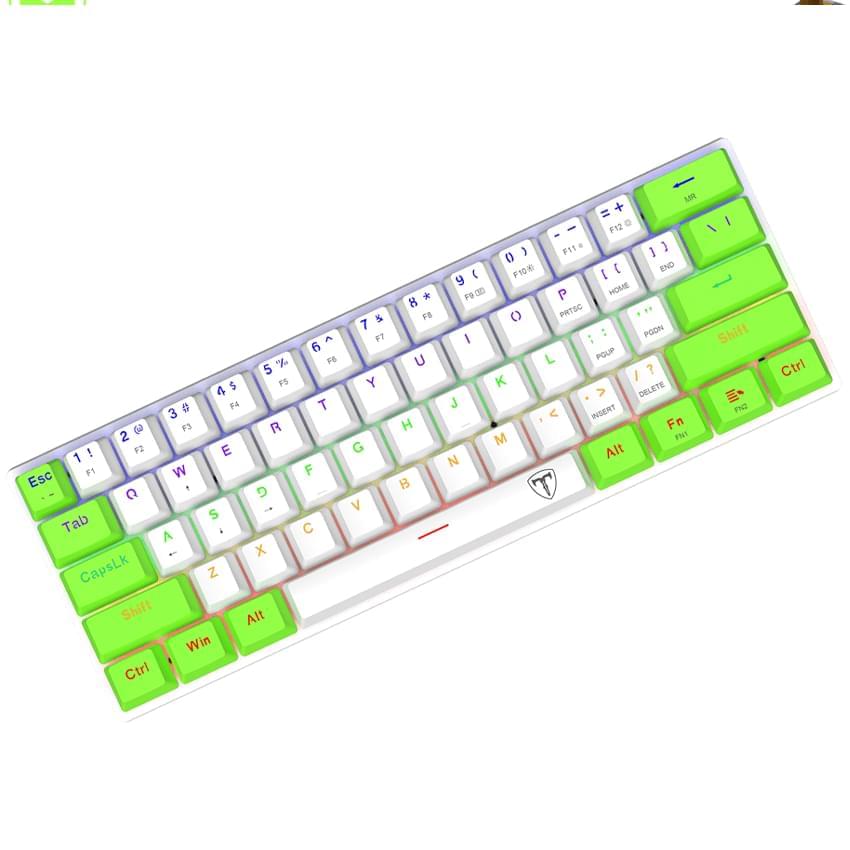 Teclado T-Dagger Arena Mecanico Blanco Verde Switch Brown